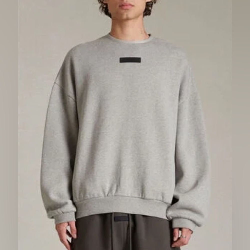 SOLD Fear of God Essentials Dark Heather Oatmeal Crewneck Sweatshirt FOG Gray